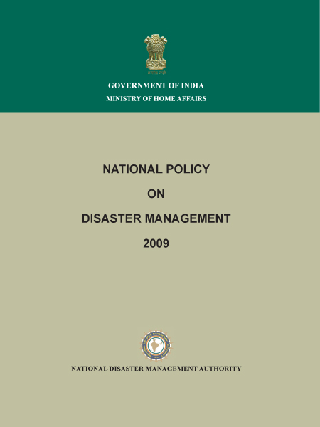 National disaster management policy publication design, Government of India